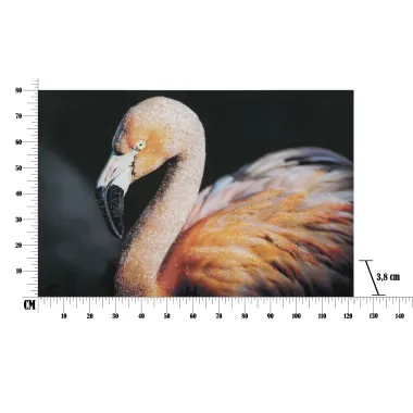DRUK NA PŁÓTNIE Z APLIKACJAMI -B- FLAMINGO 120X3,8X80 cm